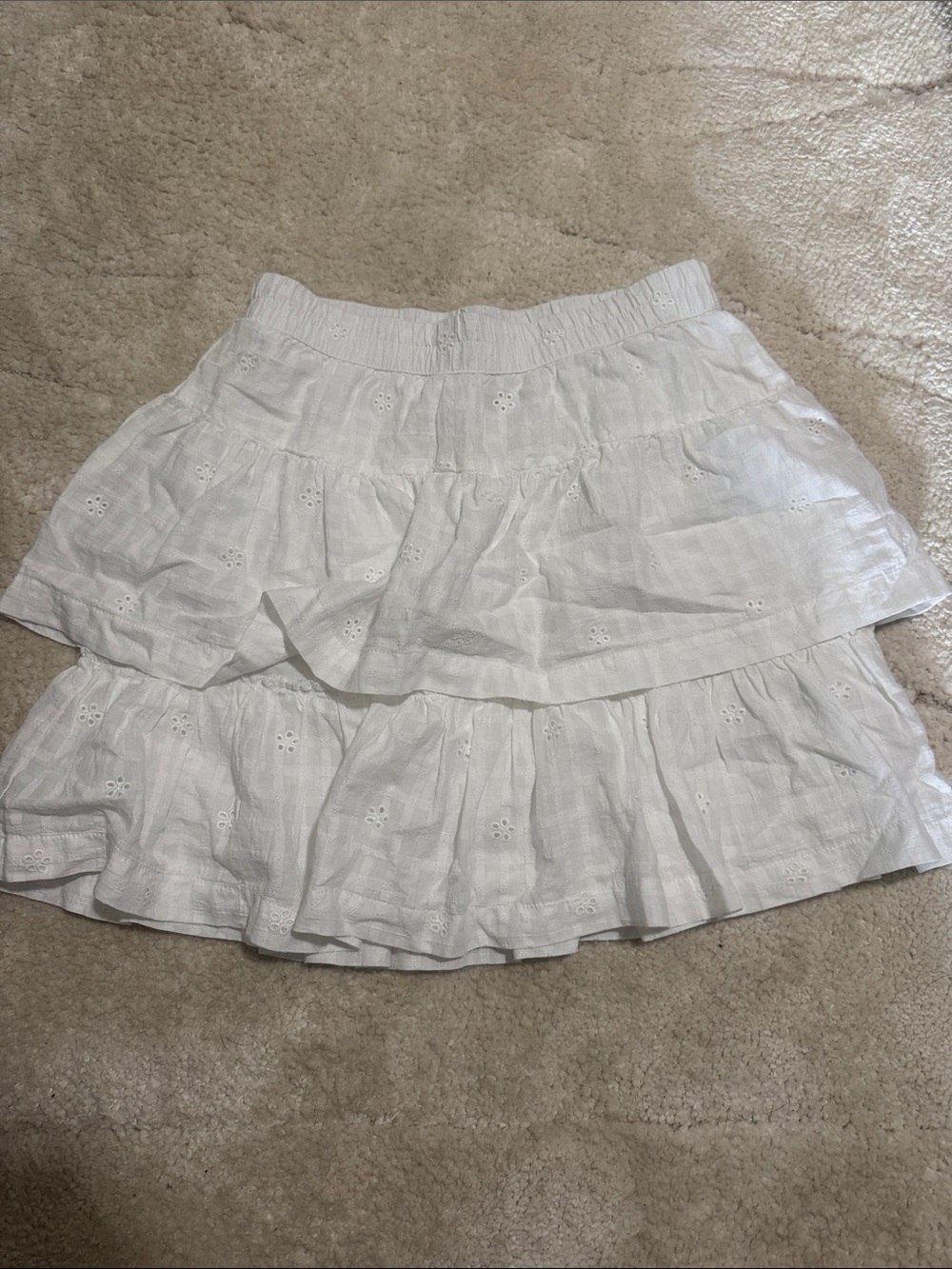 Universal Thread White Tiered Eyelet Mini Skirt